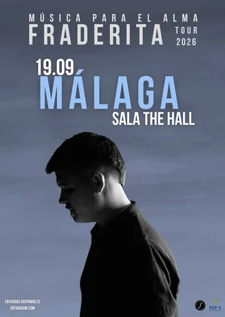 Cartel del concierto de Fraderita en The Hall, Málaga — sábado, 19 de septiembre de 2026