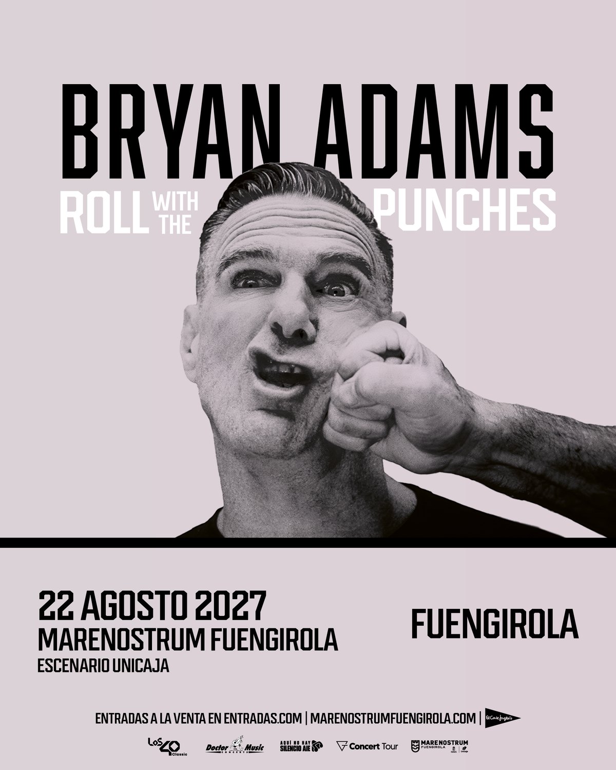 Cartel de Bryan Adams «Roll With The Punches» en Marenostrum Fuengirola, 22 de agosto de 2027
