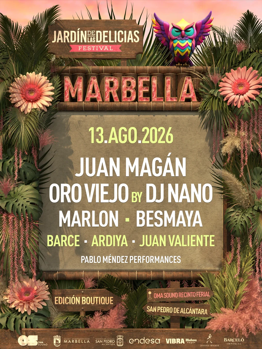 Jardín de las Delicias llega a Marbella con Juan Magán y Oro Viejo by DJ Nano el 13 de agosto