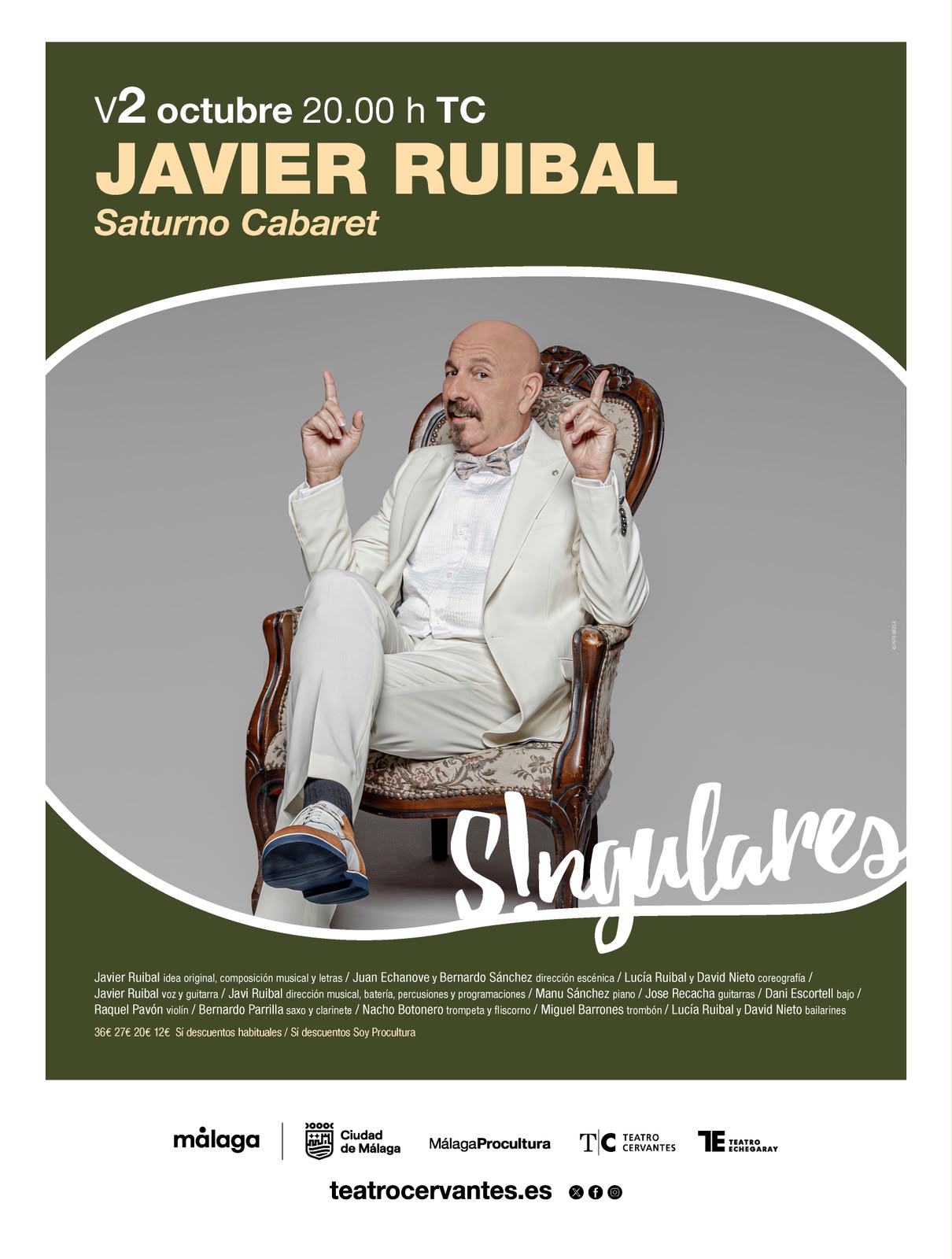 Javier Ruibal convierte el Teatro Cervantes en el «Saturno Cabaret», con Carmen París como invitada