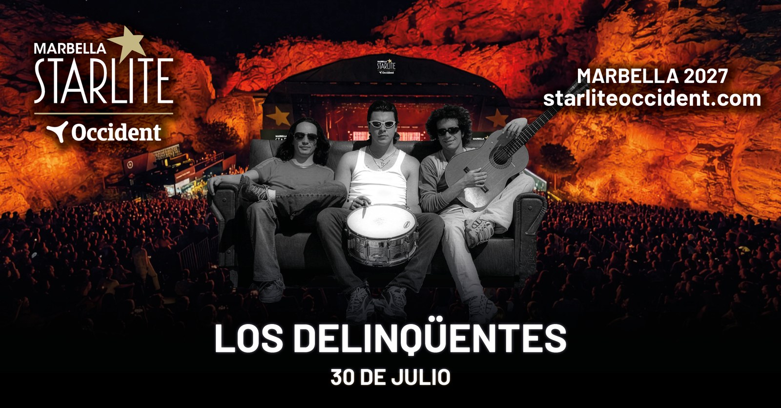 Cartel de Los Delinqüentes en Starlite Occident Marbella, 30 de julio de 2027