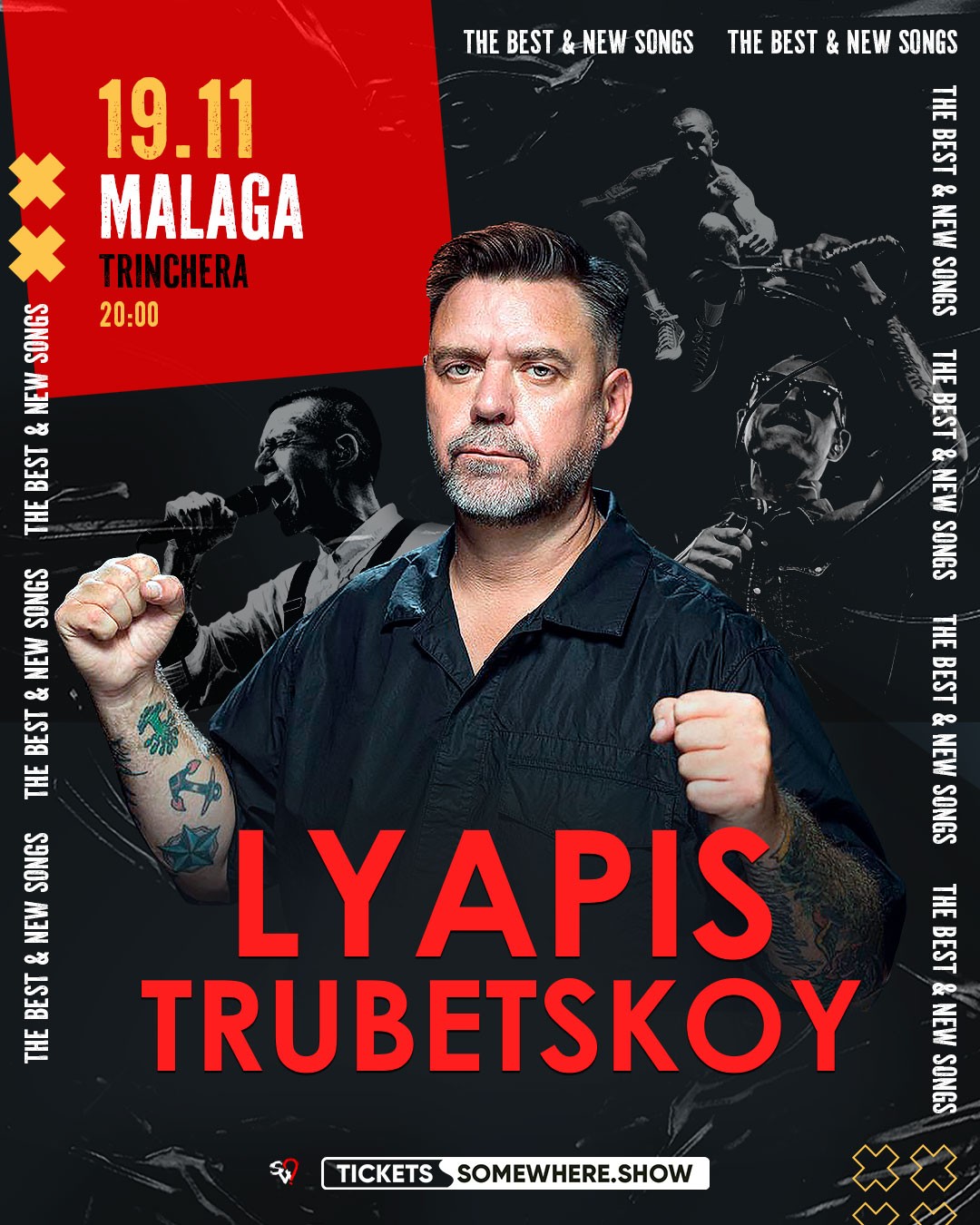 Cartel del concierto de Lyapis Trubetskoy en Sala Trinchera, Málaga — jueves, 19 de noviembre de 2026