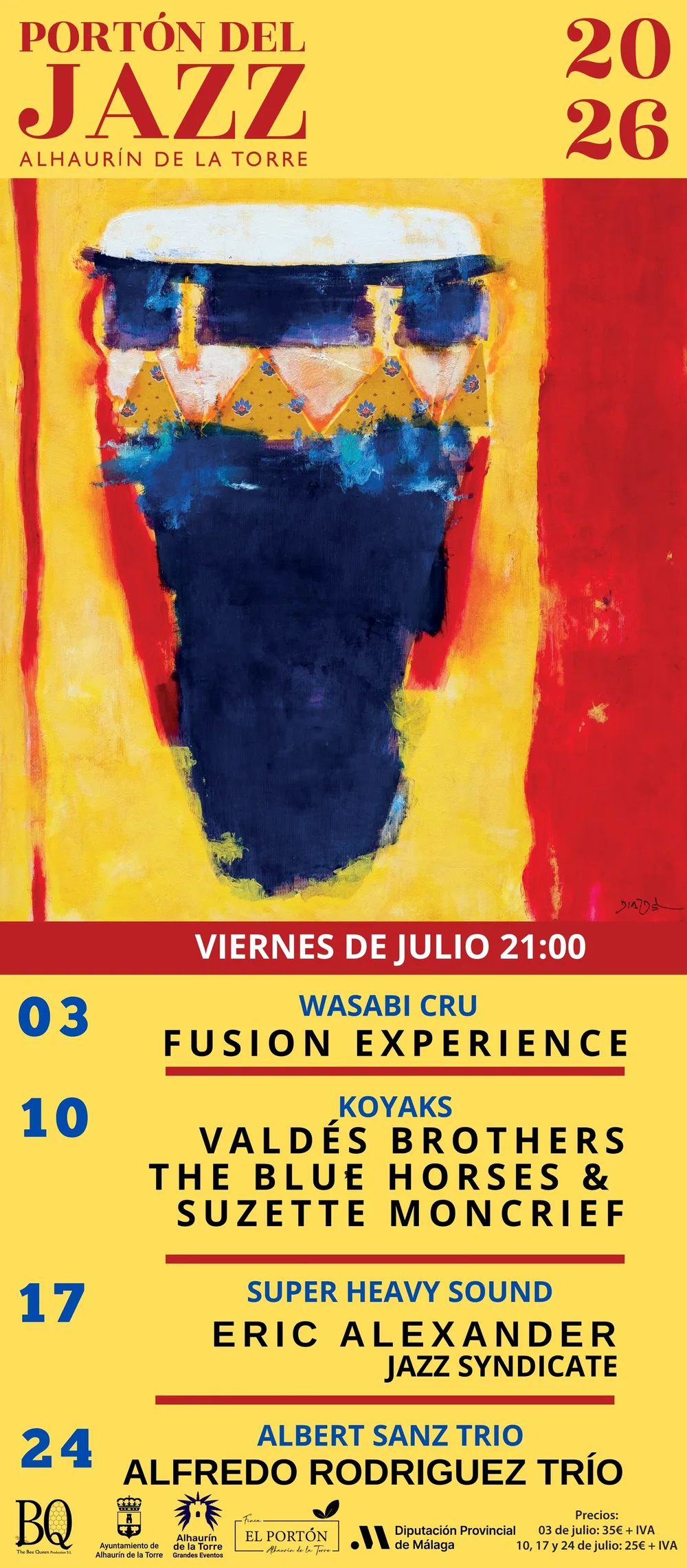 Cartel del concierto de Portón del Jazz: Eric Alexander Jazz Syndicate en La Finca El Portón, Alhaurín de la Torre — viernes, 17 de julio de 2026