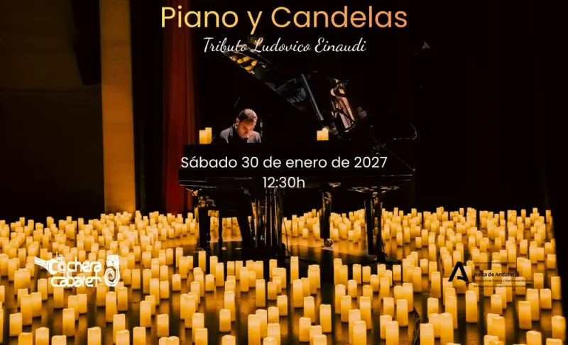 Cartel del concierto de PIANO Y CANDELAS en La Cochera Cabaret, Málaga — sábado, 30 de enero de 2027