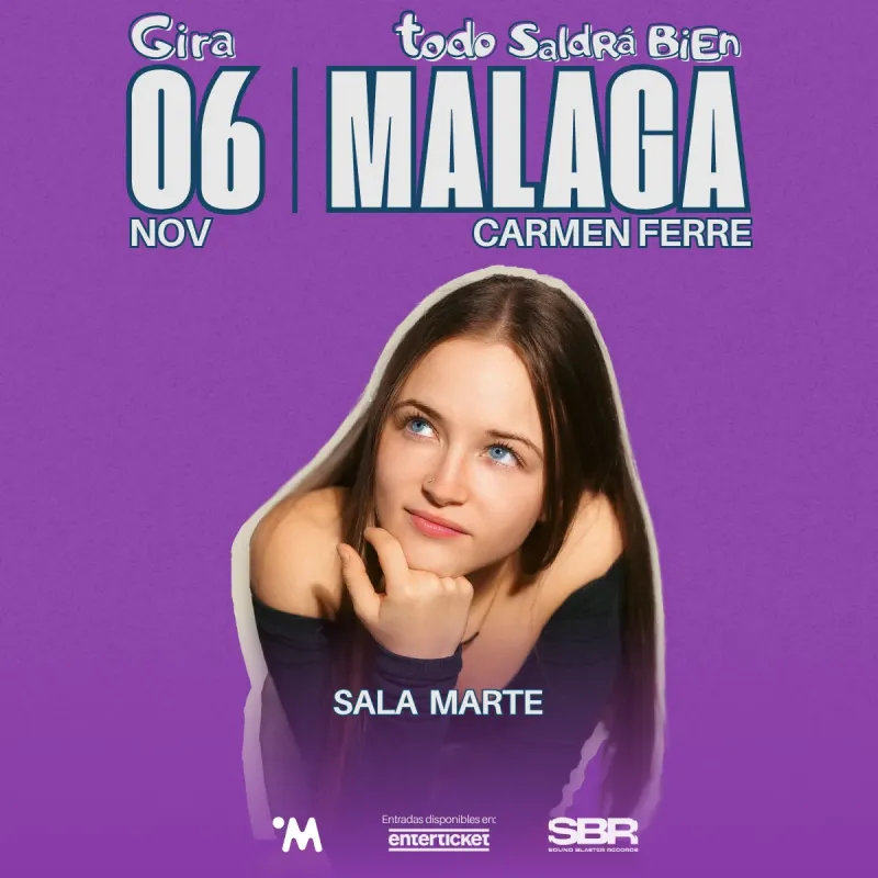 Cartel del concierto de Carmen Ferre en Sala Classic Malagueta, Málaga — viernes, 6 de noviembre de 2026