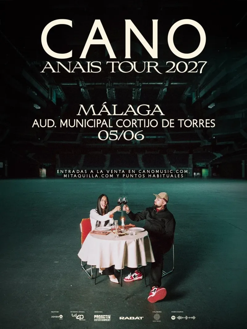 Cartel del concierto de Cano en Auditorio Municipal Cortijo de Torres, Málaga — sábado, 5 de junio de 2027