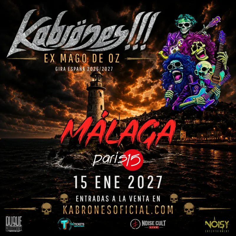 Cartel del concierto de Kabrönes en Sala París 15, Málaga — viernes, 15 de enero de 2027