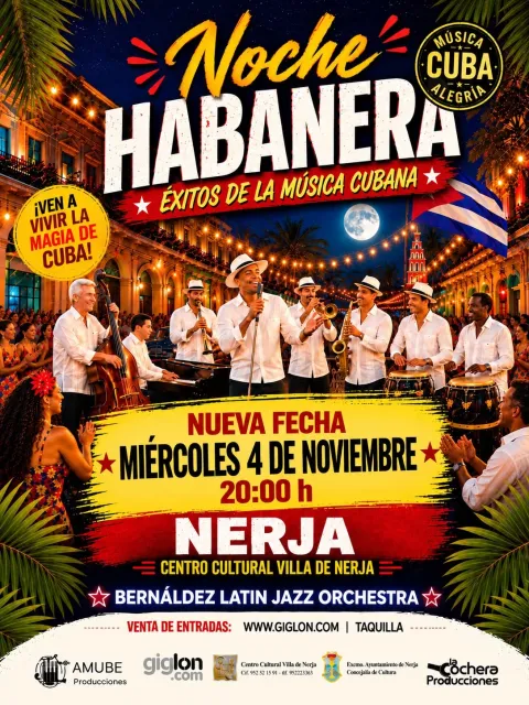 Bernáldez Latin Jazz Orchestra trae «Noche Habanera» al Centro Cultural Villa de Nerja