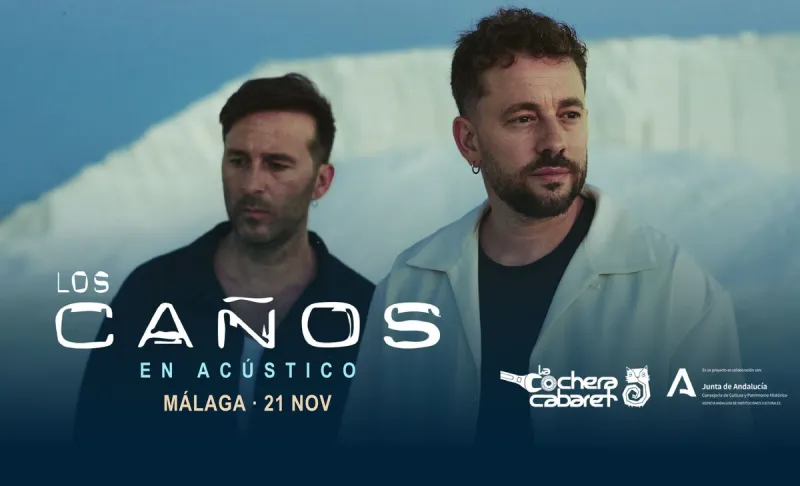 Cartel del concierto de Los Caños en acústico en La Cochera Cabaret, Málaga — sábado, 21 de noviembre de 2026