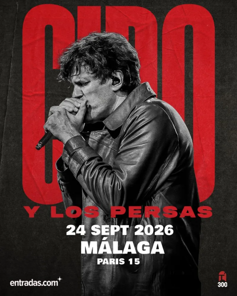 Cartel del concierto de Ciro y los Persas en Sala París 15, Málaga — jueves, 24 de septiembre de 2026